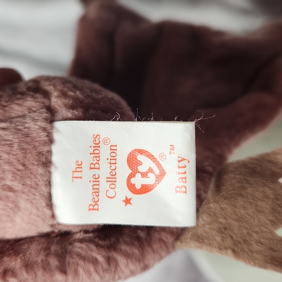 🕸Vintage Ty Beanie Baby Original Batty The Bat 1996 P.E. Pellets - Picture 8 of 9